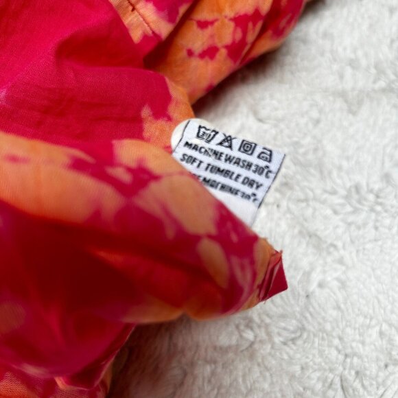 Zen Ethic Women's Button Down Shirt Tie Dye Blouse Medium Orange Long Sleeve - Picture 5 of 9